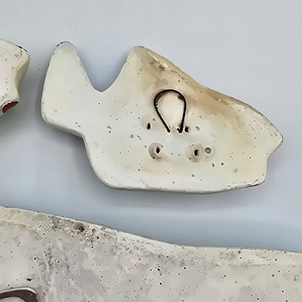 Vintage 1960s Miller Studio Set of 3 Fish Chalkware Wall Art‎ Plaques Decor READ